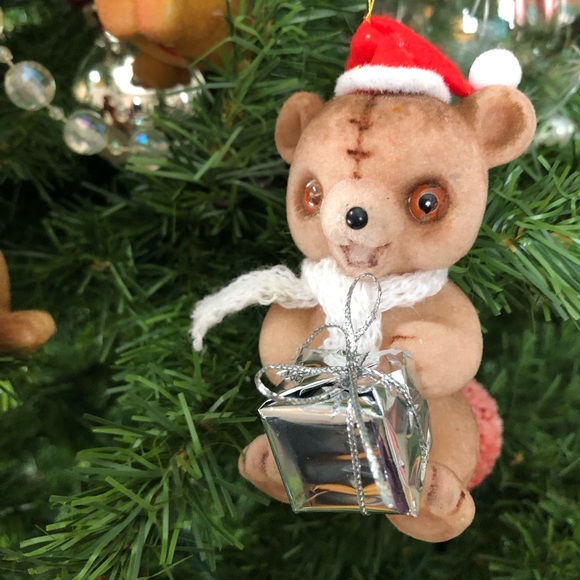 Vtg Flocked Animal Tree Ornaments - Picture 6 of 16